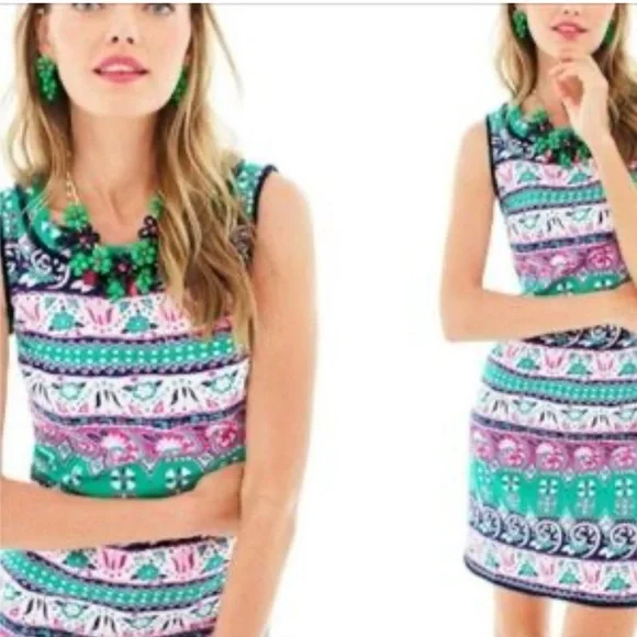 NWOT! TALBOTS Pink, White, and Green Floral Sleeveless Midi Dress - Picture 2 of 10